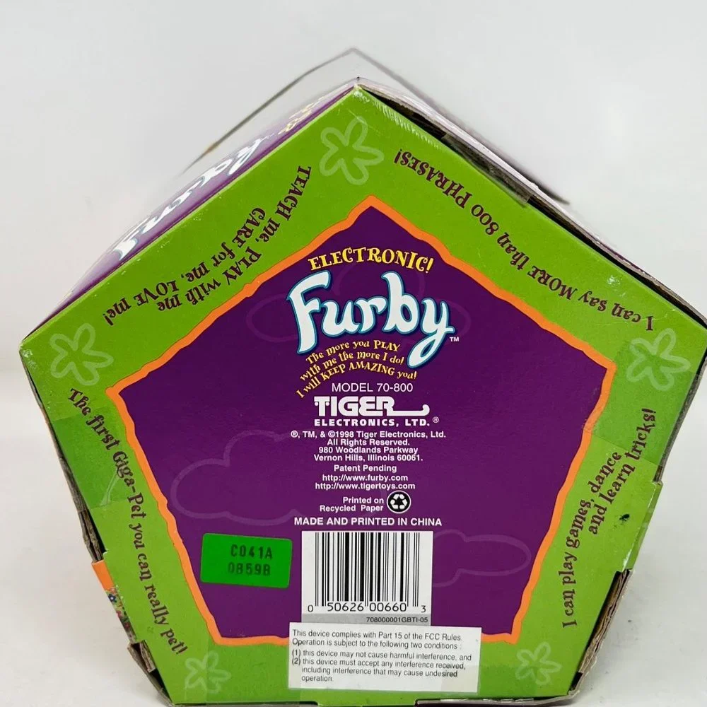Furby Zebra Black/White Stripes 70-800 Blue Eyes 1998 Factory Sealed‎  NEW